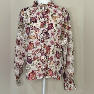 House of Harlow 1960 Floral Blouse Sz M